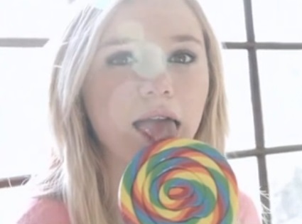 Cute teen blonde with lollipop fucked hard